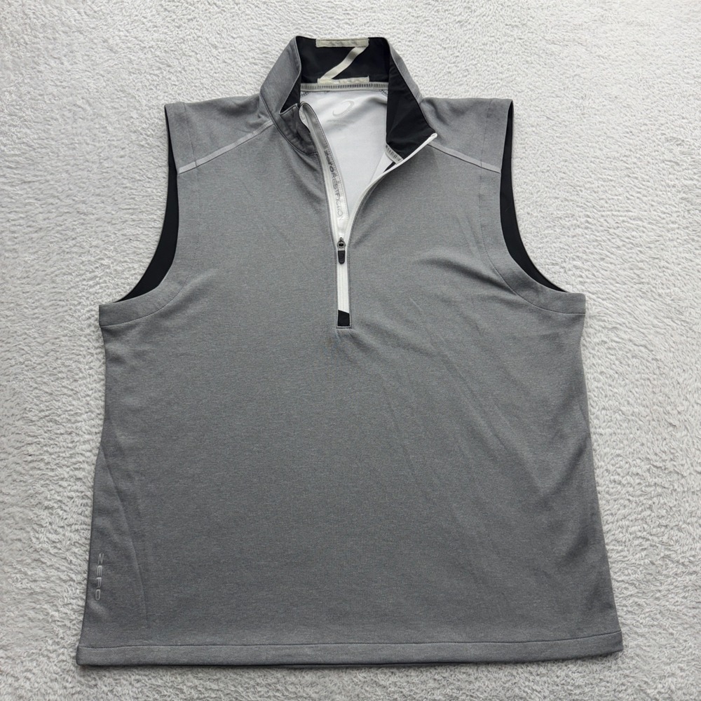 Zero Restriction Mens Grey Quarter Zip Golf Vest Performance L1017 Sleeveless L
